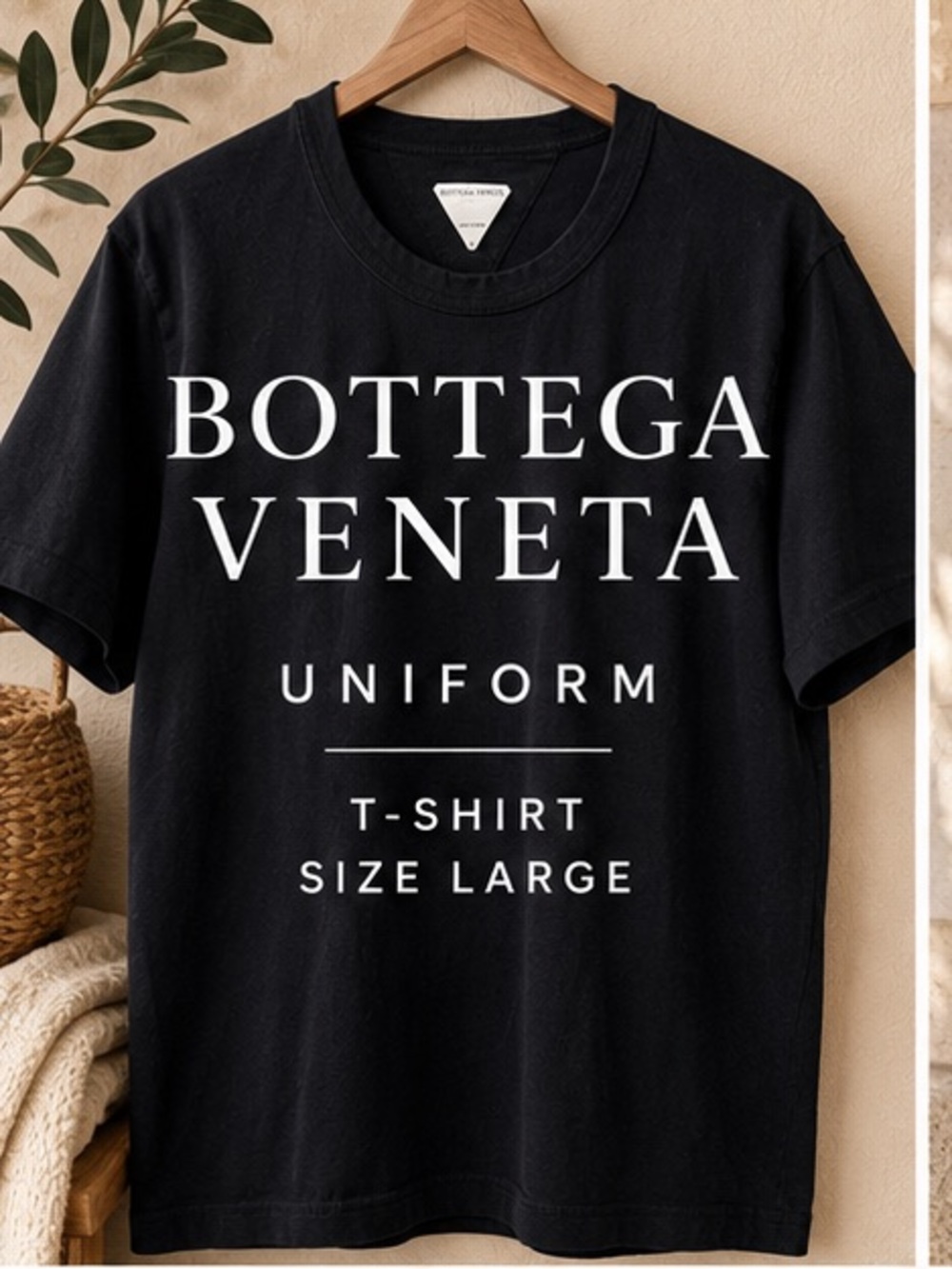 Bottega Veneta Uniform Black Crew Neck T Shirt Size Large Luxury Designer